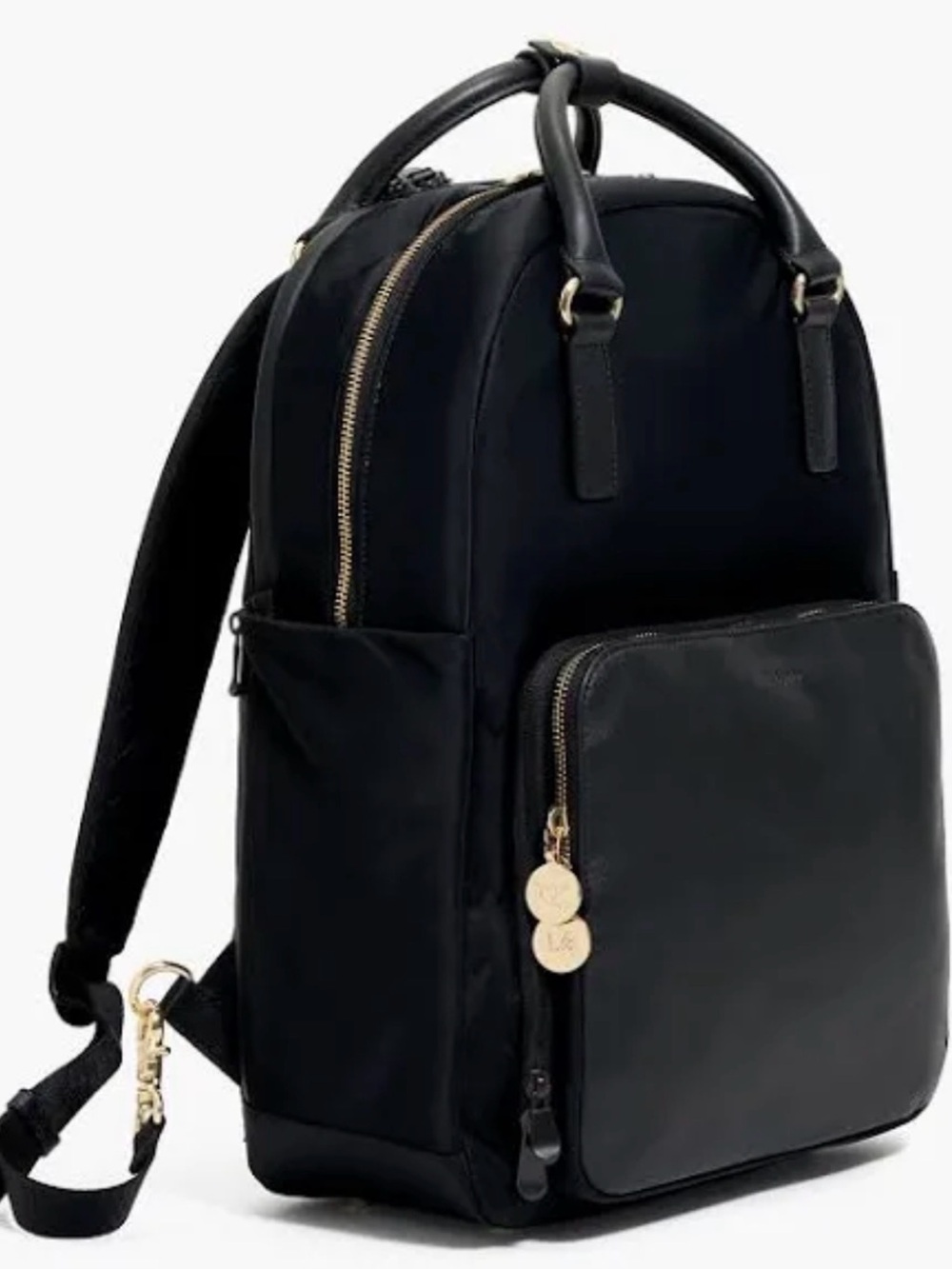 Black Women's Backpack with Lavender Interior